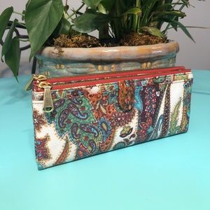 HOBO Leather Multicolor Paisley Taylor Wallet